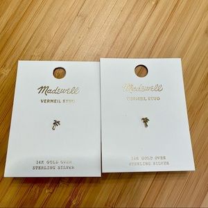 Madewell Gold Vermeil Palm Tree Studs Pair
